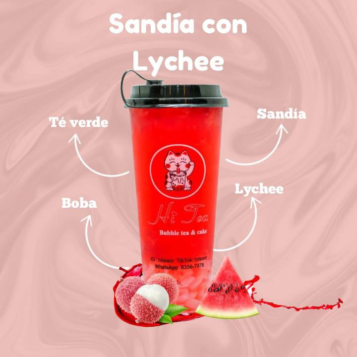 Tea Sandía y Lychi Boba 650 ml