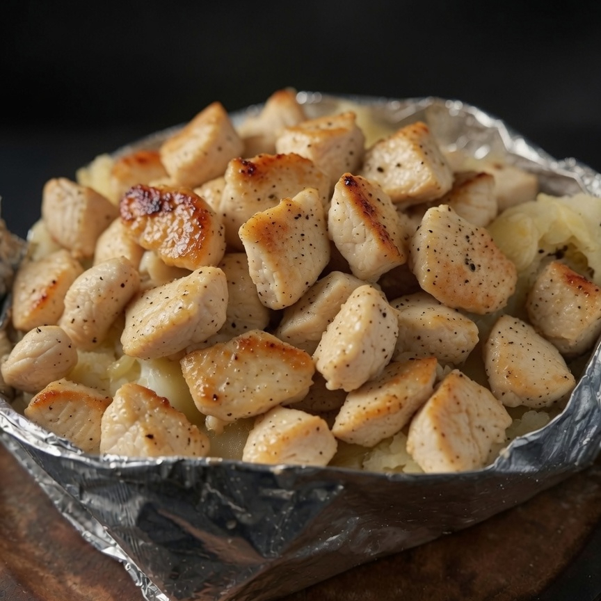 PAPA ASADA CON POLLO