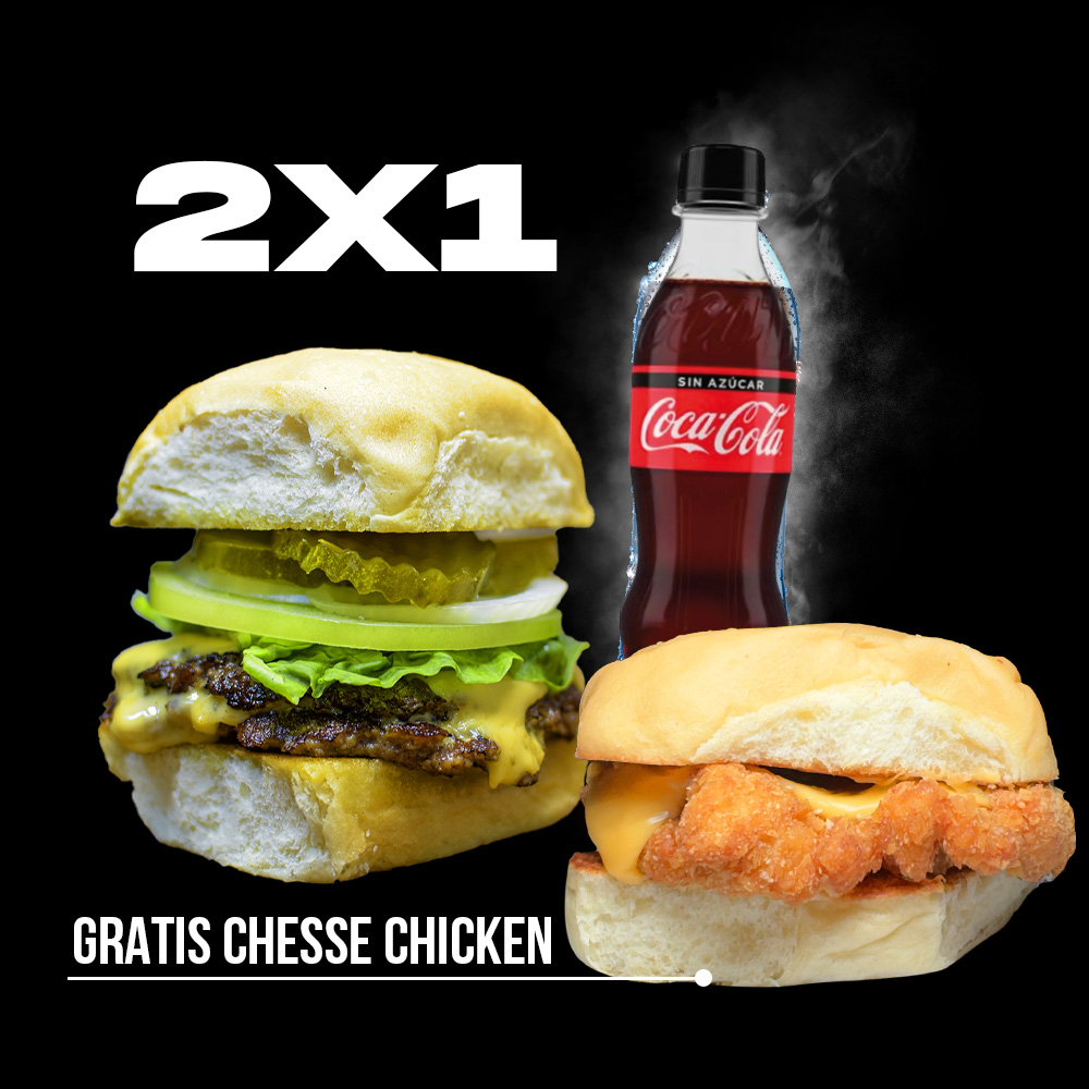 COMBO CLASSIC BUN + CHEESE CHICKEN, BEBIDA GRATIS