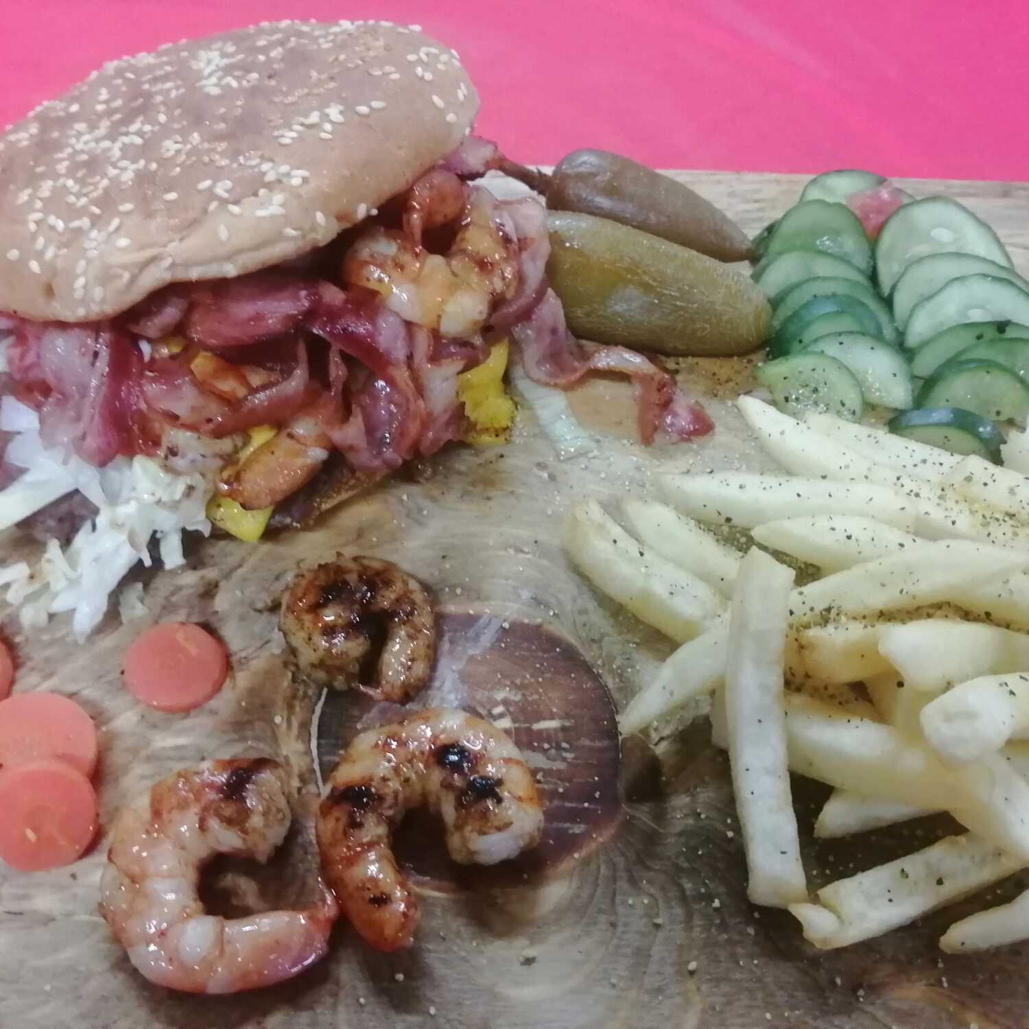 Hamburguesa Tradicional de Camarón