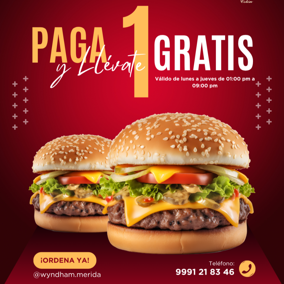HAMBURGUESAS CON PAPAS AL 2 X 1