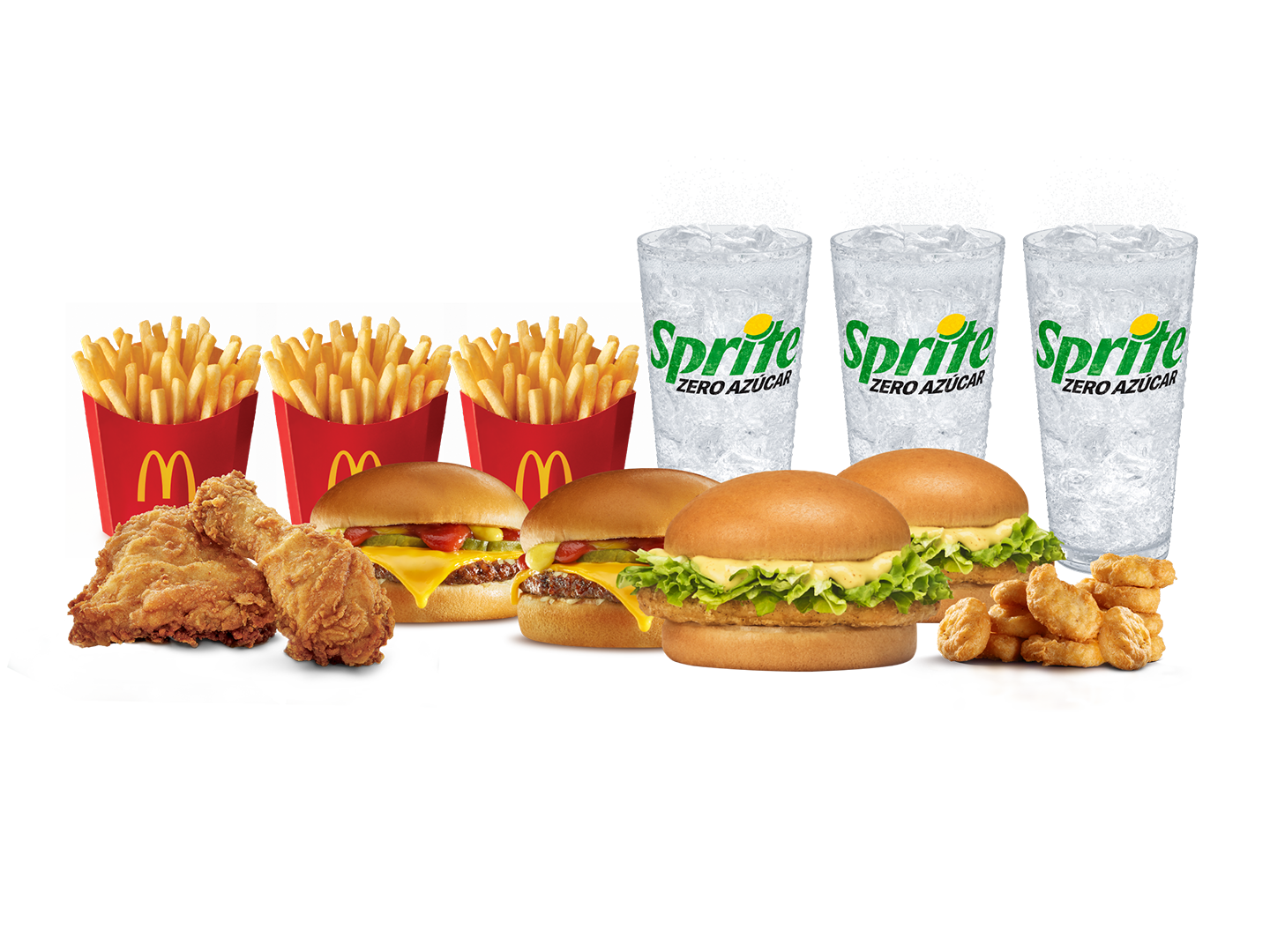 2 pz. Pollo, 2 Hamb con Queso, 2 Pollo Creamy Mustard, McNuggets