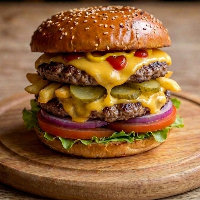 French Fries Burger