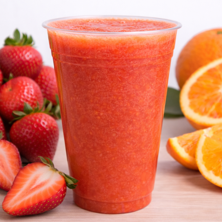 Jugo de Naranja con Fresa🍊🍓