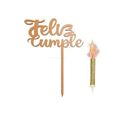 Cake Topper Mediano + Vela Chispa