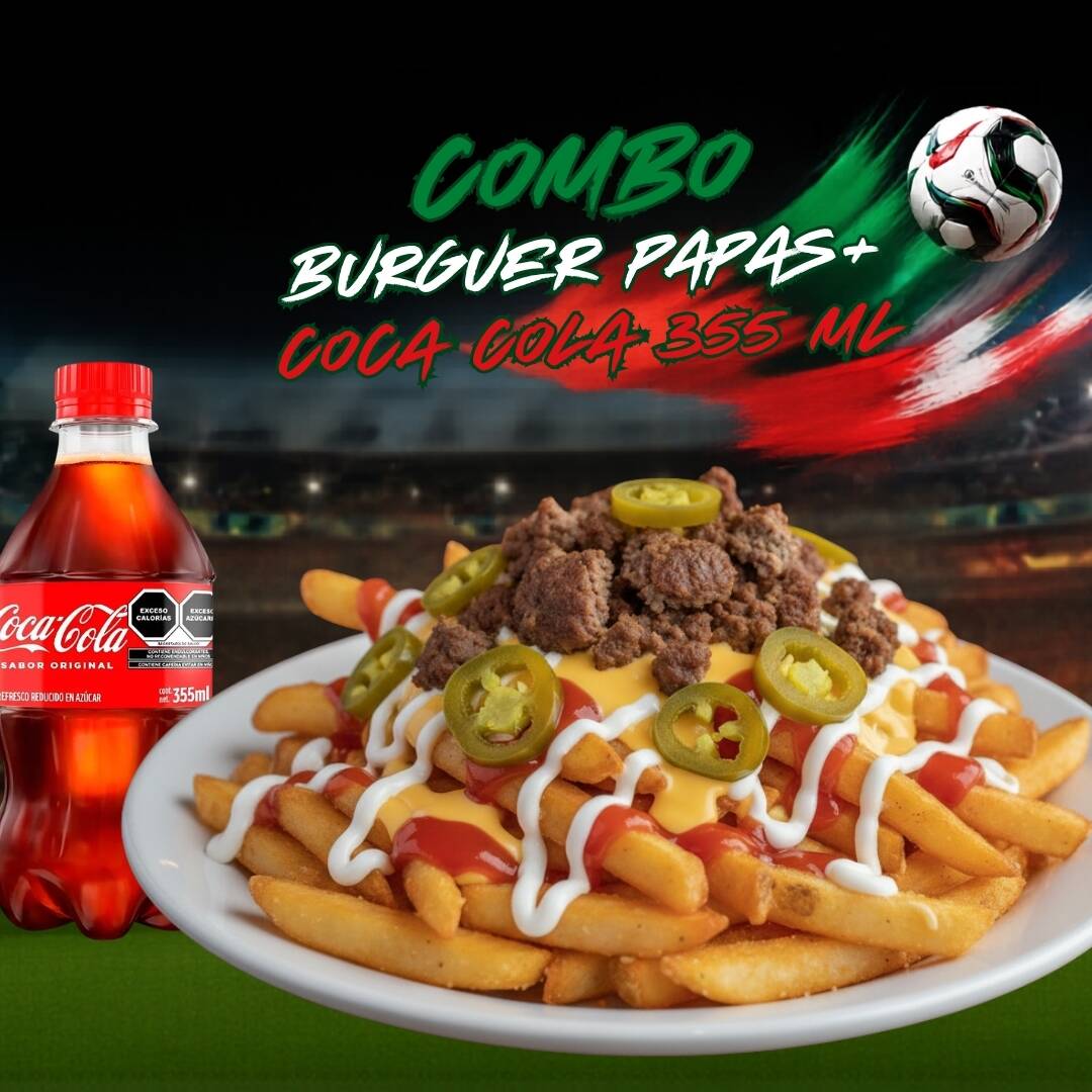 Burguer Papas + Coca Cola