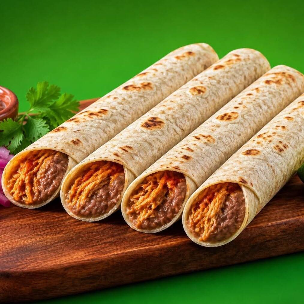 3 Burritos de Tinga de Pollo