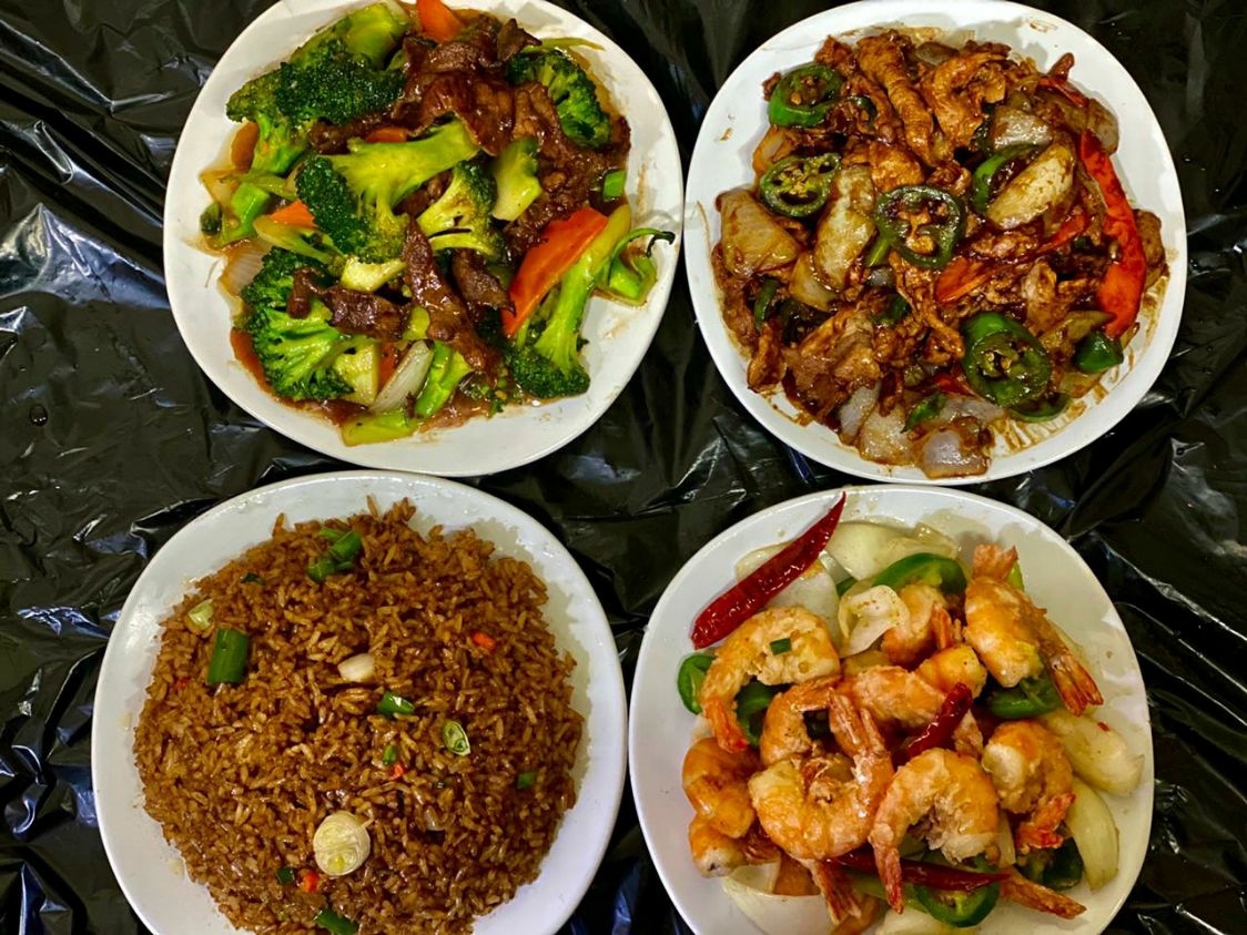 Arroz/ Espagueti c/Camarón +2 Guisados