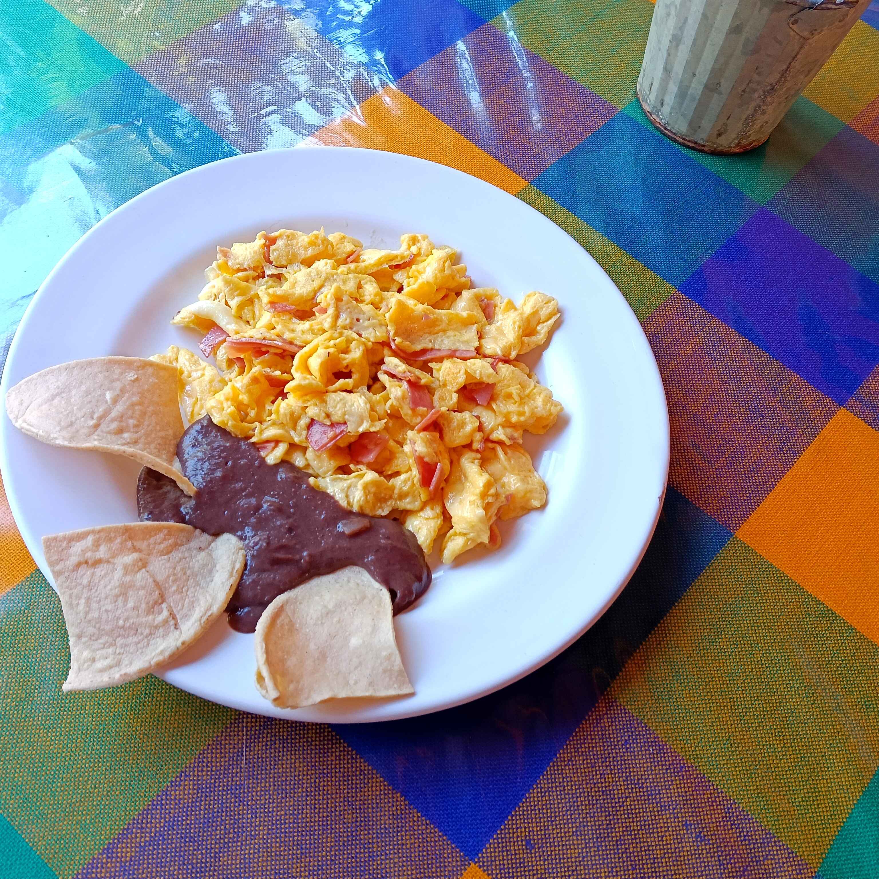 HUEVOS CON JAMÓN Ó SALCHICHA
