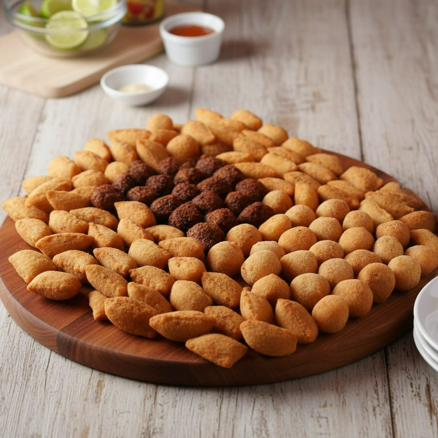 Salgados com recheio de verdade, fritos na hora no óleo de algodão — sequinhos, crocantes e cheios de sabor. Aqui o preparo é rápido, a entrega é pontual e a qualidade chega quentinha na sua porta. Peça agora e descubra o que é morder um salgado feito com capricho de verdade!