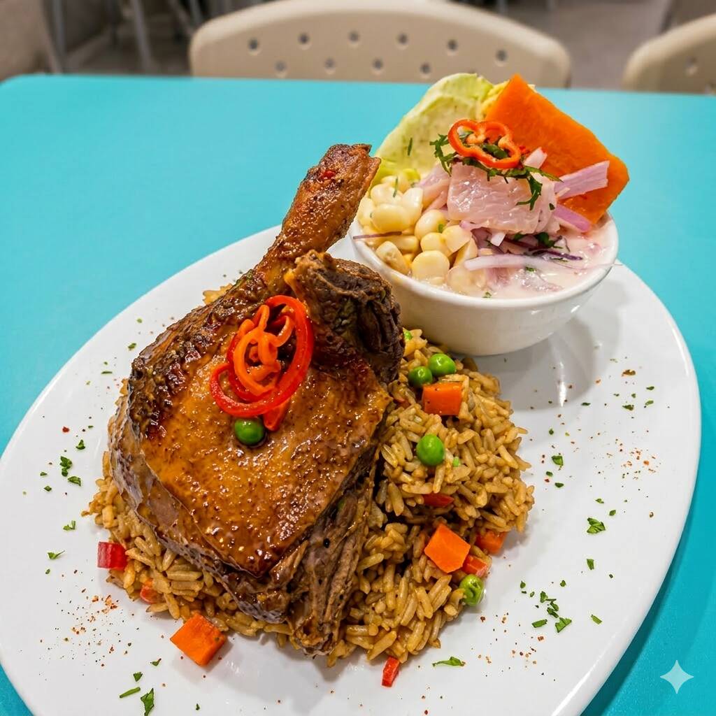 Arroz con Pato más Ceviche
