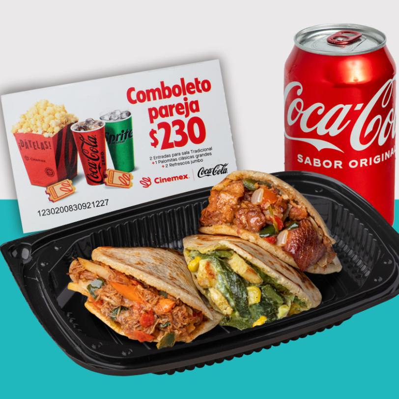 Combo Coca Cola - Gorditas Rellenas + Cupón cine