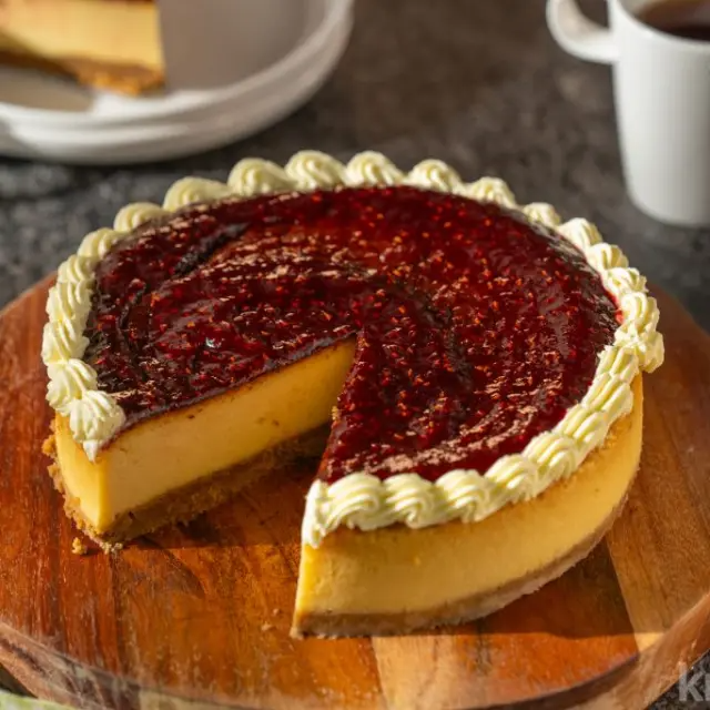 REBANADA DE CHEESECAKE CON ZARZAMORA