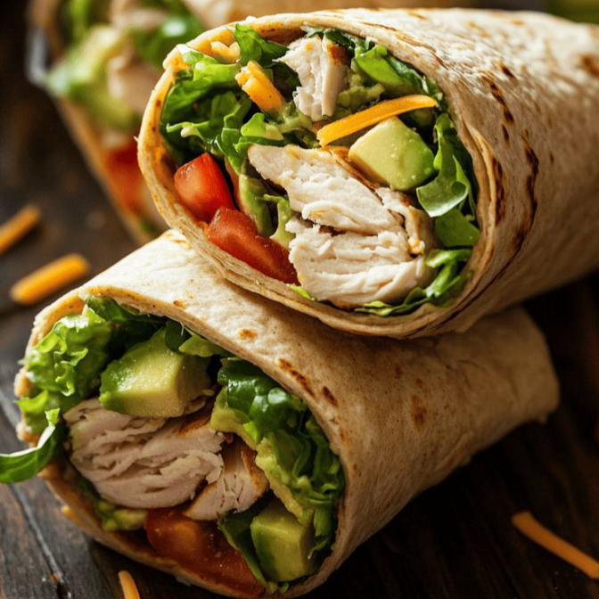 Wrap de pollo y pesto