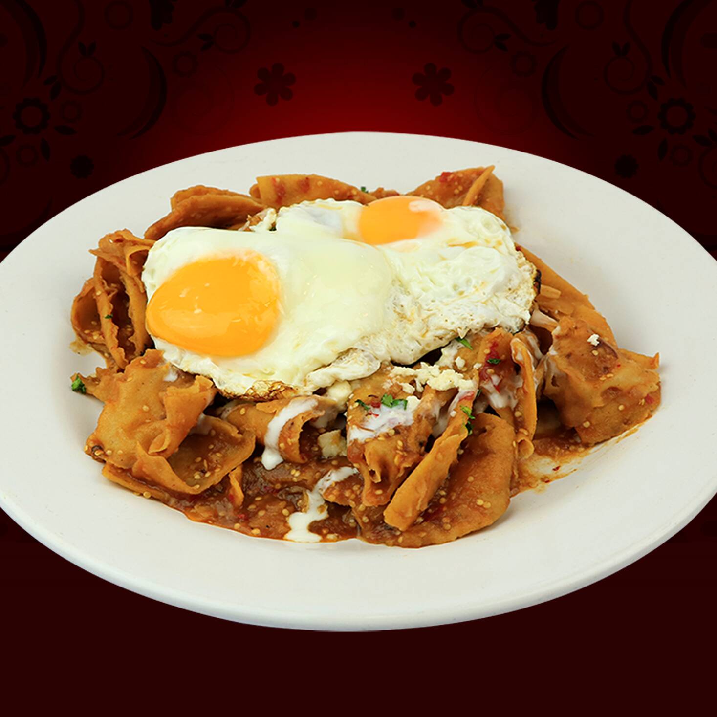 Huevos Estrellados en Chilaquiles