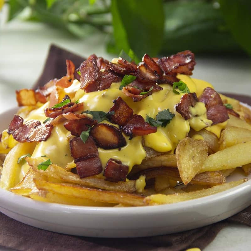 PAPAS GAJOS CON TOCINO Y QUESO