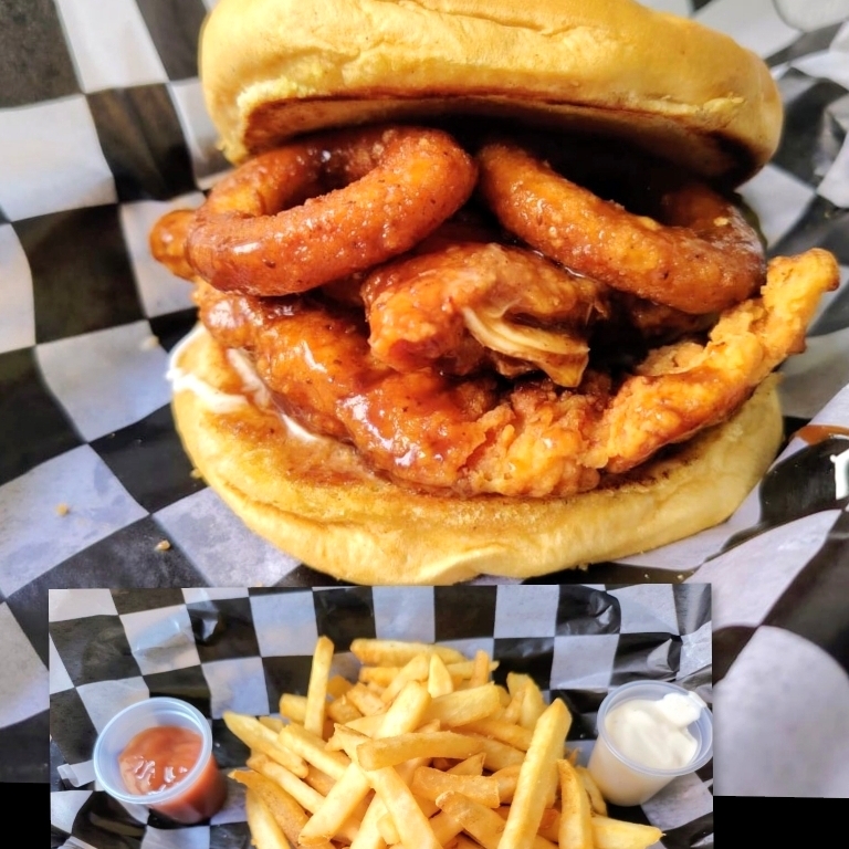 Hamburguesa BBQ Con Papas