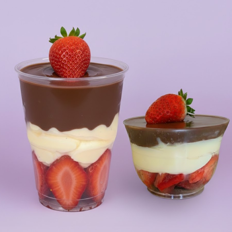 Escolha 2 lindos potes de 180ml cada com desconto. Serve até 2 pessoas.
