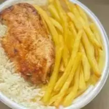 Frango Grelhado, Arroz, Feijão e Batata Frita