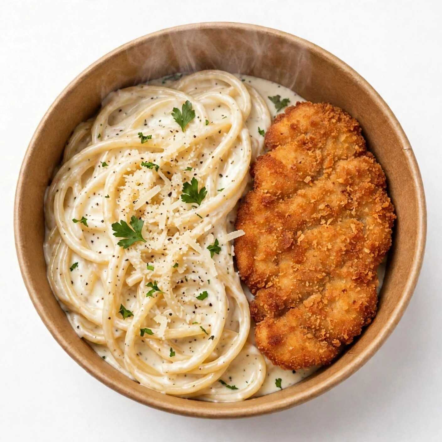 Pechuga Rellena con Spaguetti Blanco Cremoso