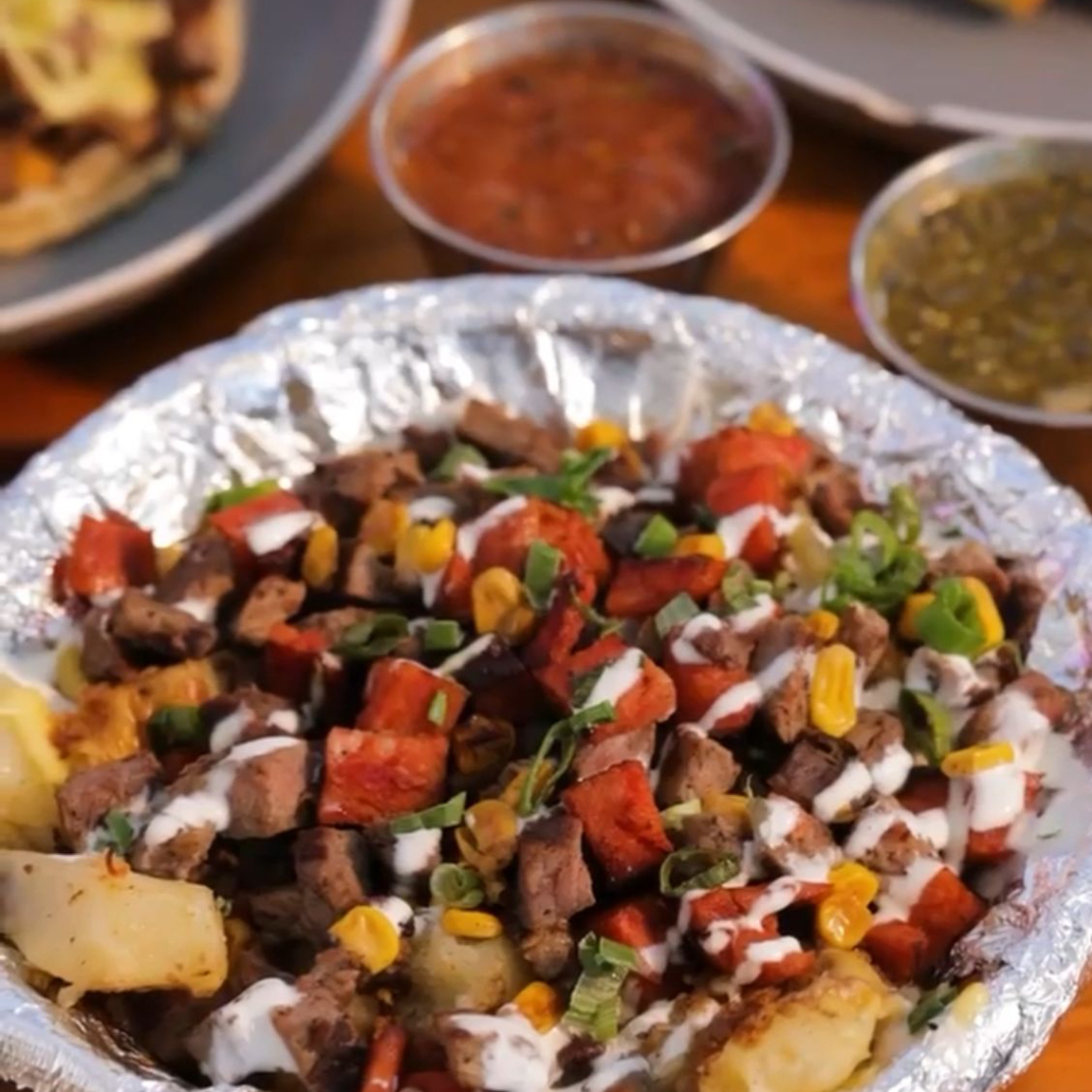 Papa Combinada Asada, Chorizo, Pastor