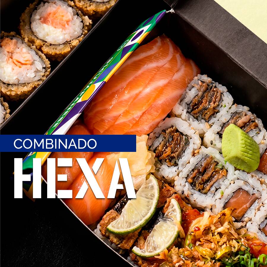 5 Sashimis de Salmão; 2 Niguiris Skin; 2 Niguiris de Salmão; 2 Gunkans (Nin Niku Eby e Remon Joy); 4 Uramakis Skin; 4 Uramakis de Salmão; 5 Hot Philadelphia (servidos à parte). ''NÃO REALIZAMOS ALTERAÇÃO DE PEÇAS'' ( CONTÉM CAMARÃO ) )