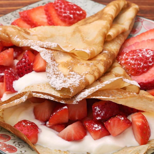 Mermelada de fresa con queso crema