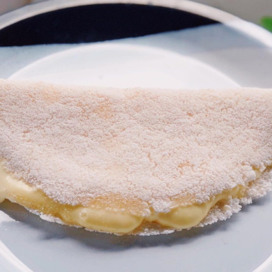 Tapioca feita com Massa Artesanal e Queijo Mussarela