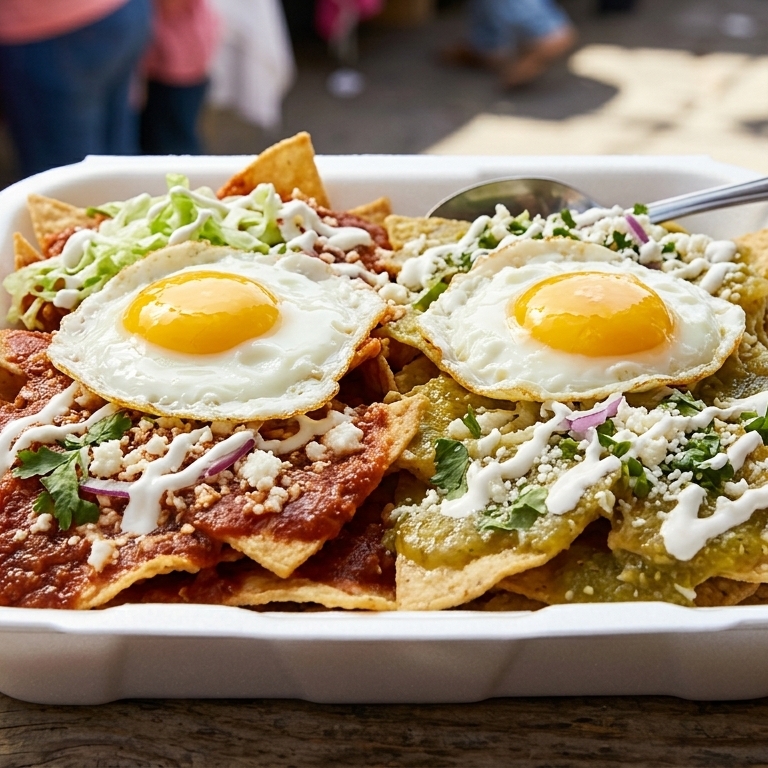 CHILAKILES verdes Y rojos + dos huevos