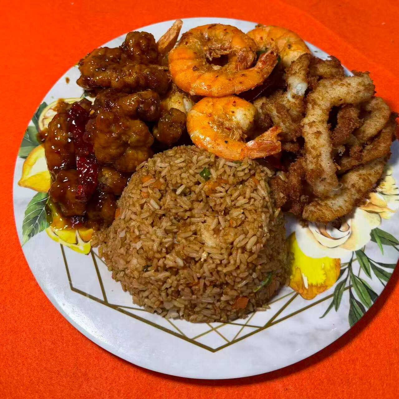 Platillo con Dos Guisos + Camarones