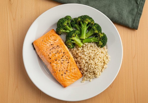 Salmón con Arroz y Brócoli