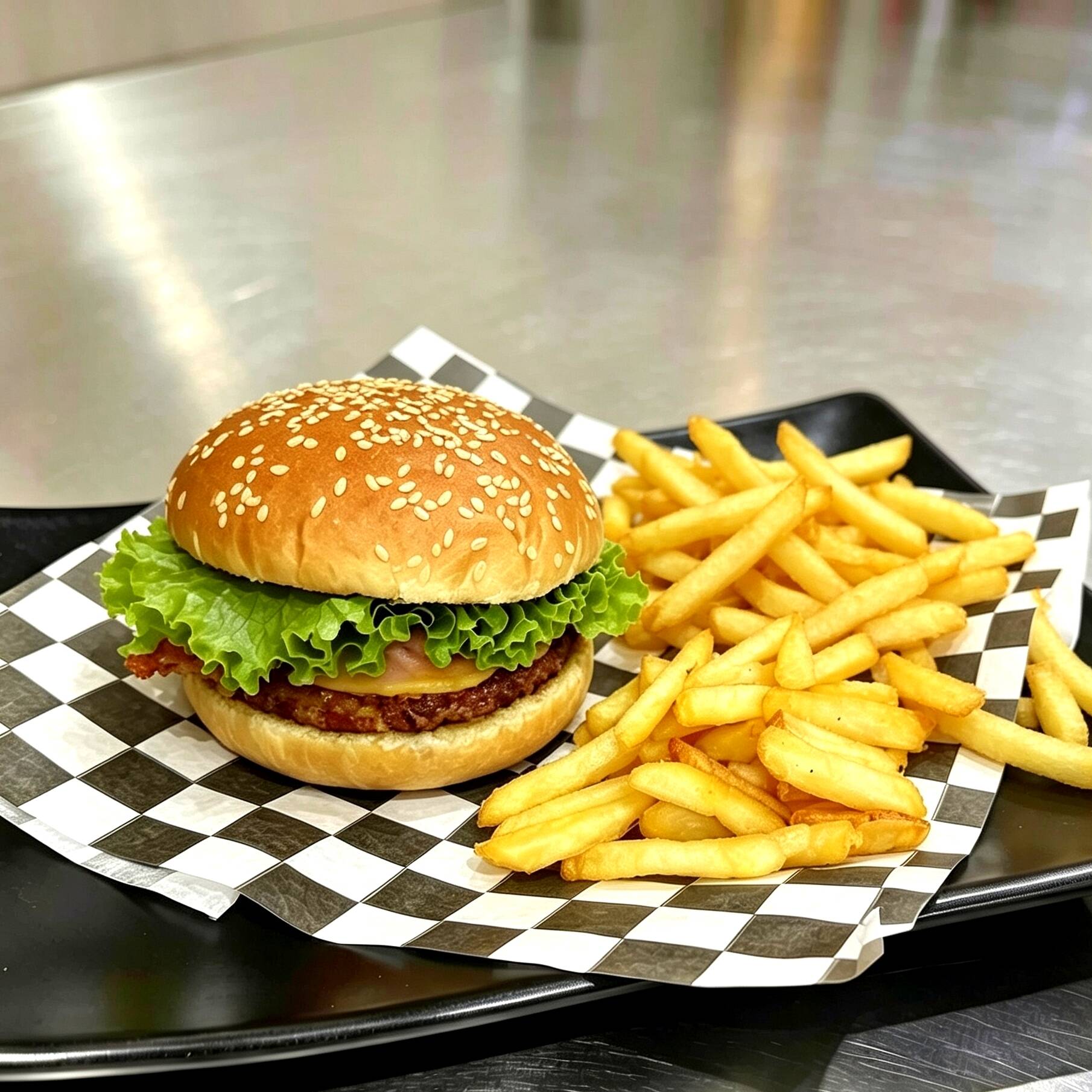 HAMBURGUESA SENSILLA CON PAPAS
