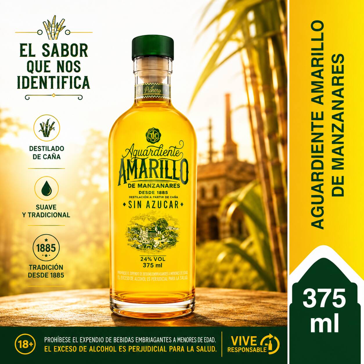 AGUARDIENTE AMARILLO X 375 ML