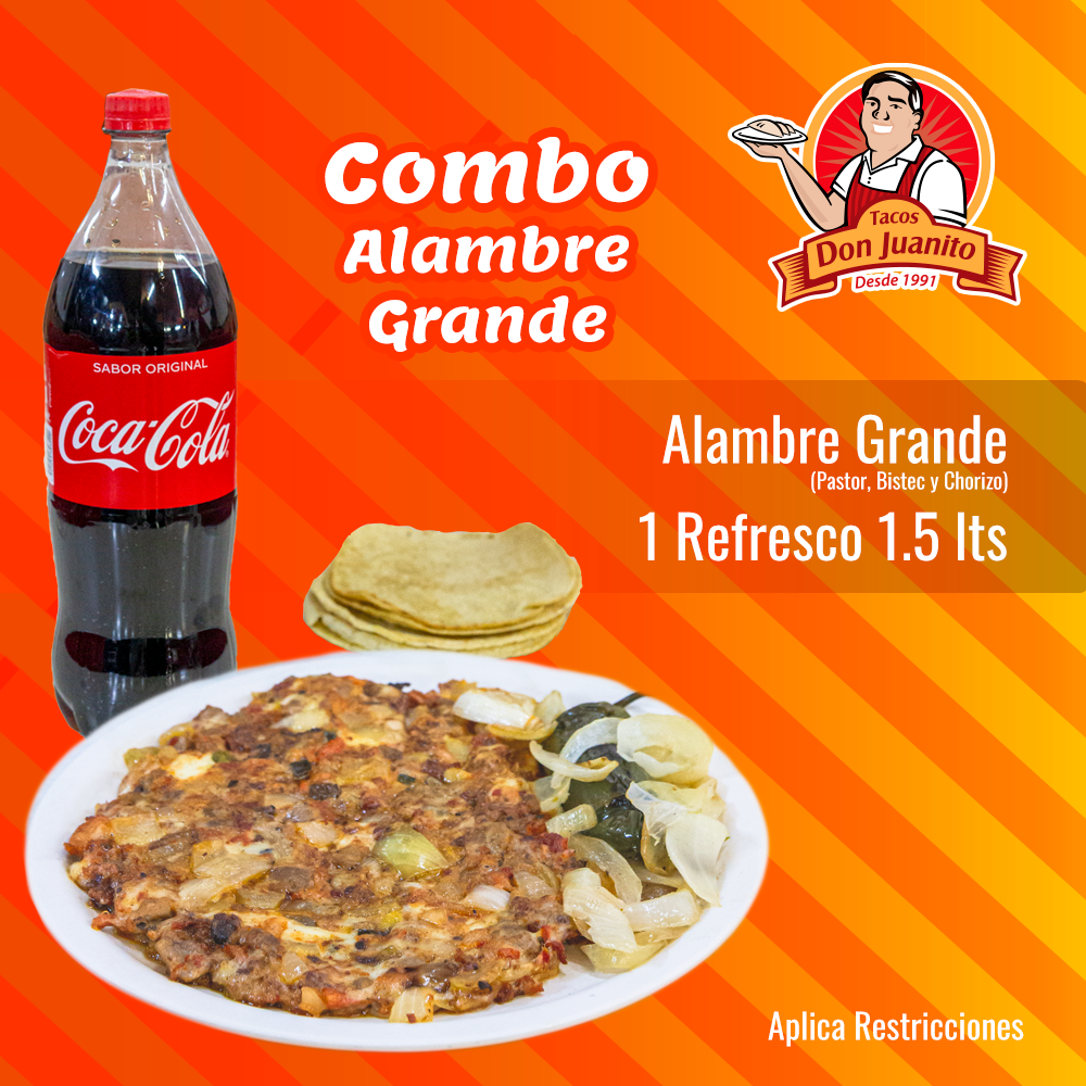 Alambre grande + coca cola 1.5 L