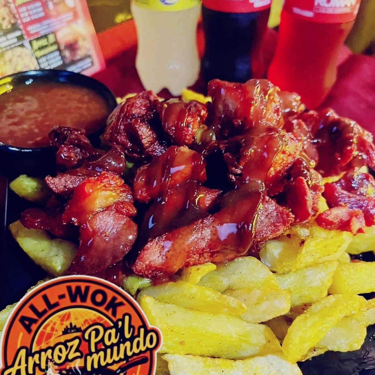Combo Carne en Salsa Teriyaki, Papas y Bebida