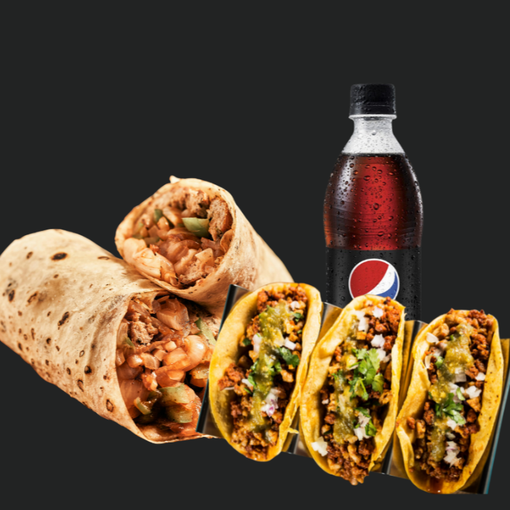 Combo Diciembre a Lo Grande BURRITOS+TACOS+GASEOSA