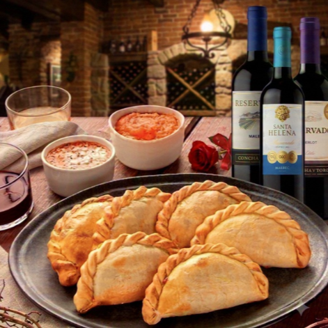 - 6 Empanadas Artesanais do Menu à sua escolha
- 1 Vinho à sua escolha (Malbec ou Merlot) 750ml