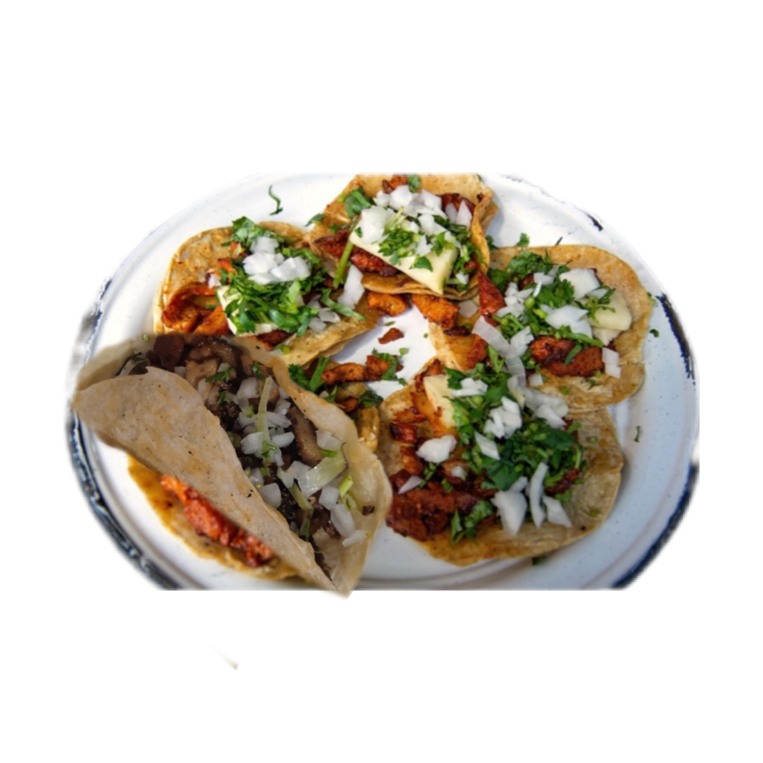 1pz de gringa de pastor y 4 pz tacos de pastor