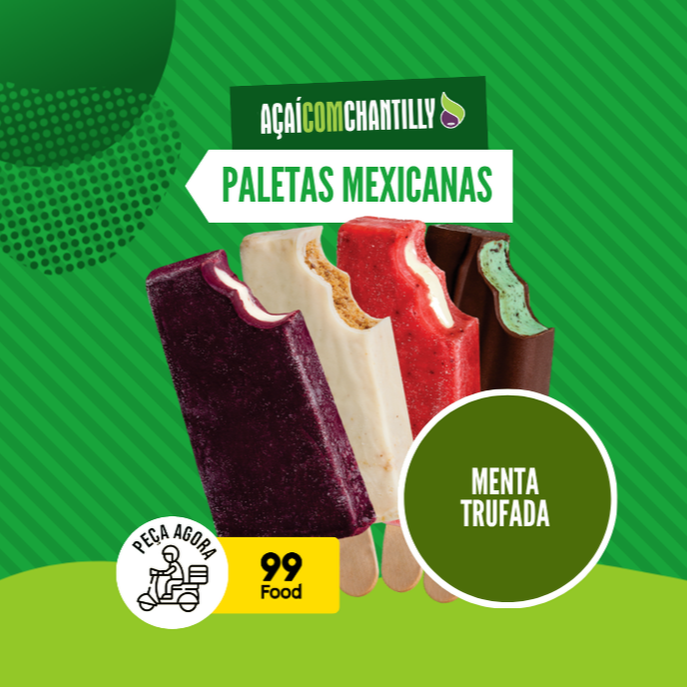 Deliciosa paleta mexicana de menta recheada com chocolate !