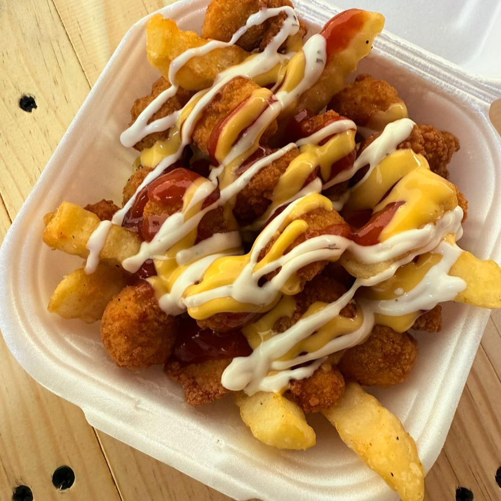 Papas Con Palomitas De Pollo