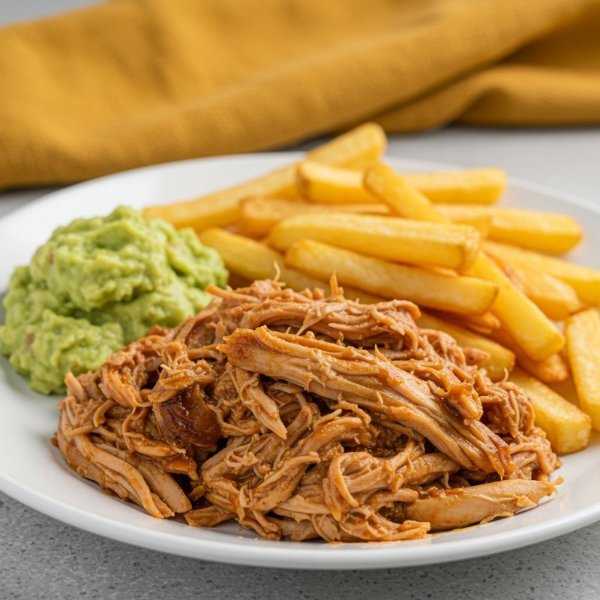 Pollo BBQ con Guacamole y Papas