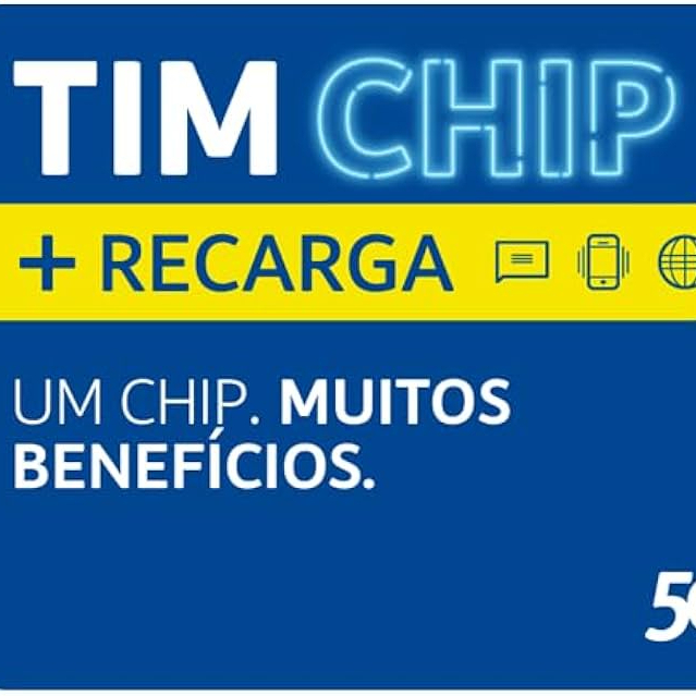 Chip Tim com 10,00 de créditos adicionados automaticamente, logo após o cadastro