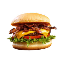 Pão, carne, queijo, bacon, molho especial e alface