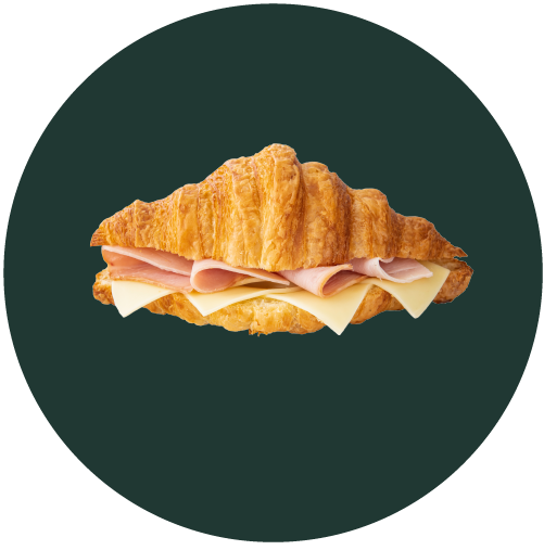 Croissant Mantequilla Jamon y queso