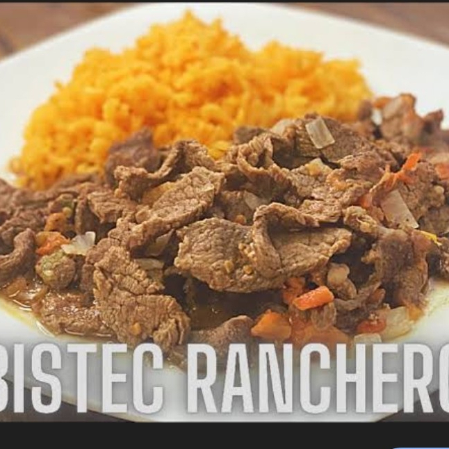 Platillo de bistec ranchero