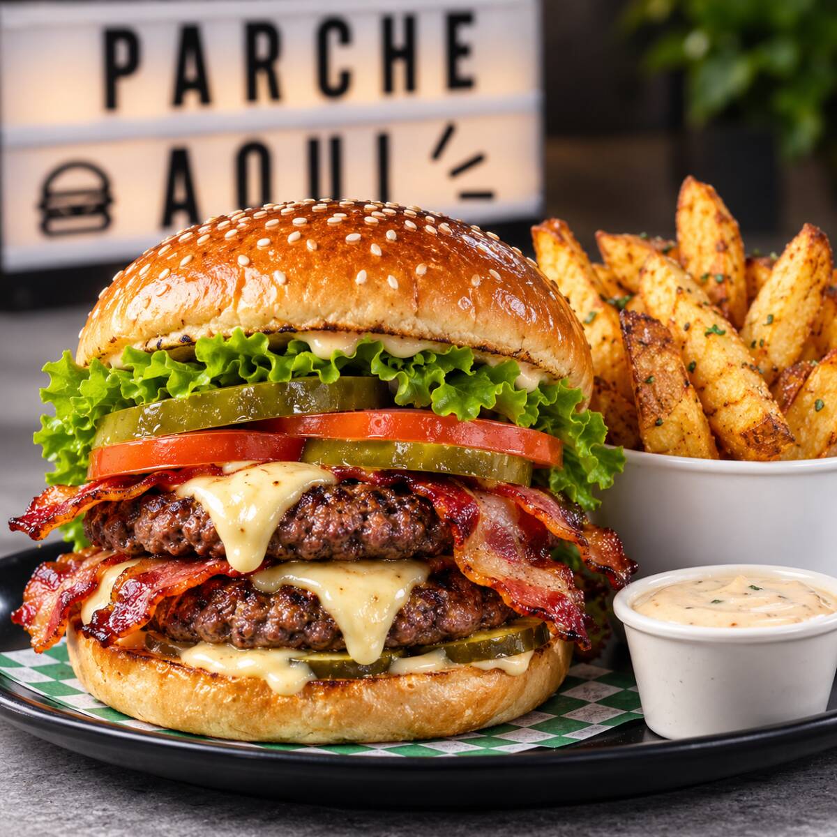 Doble Carne 200gr + Papas Fritas