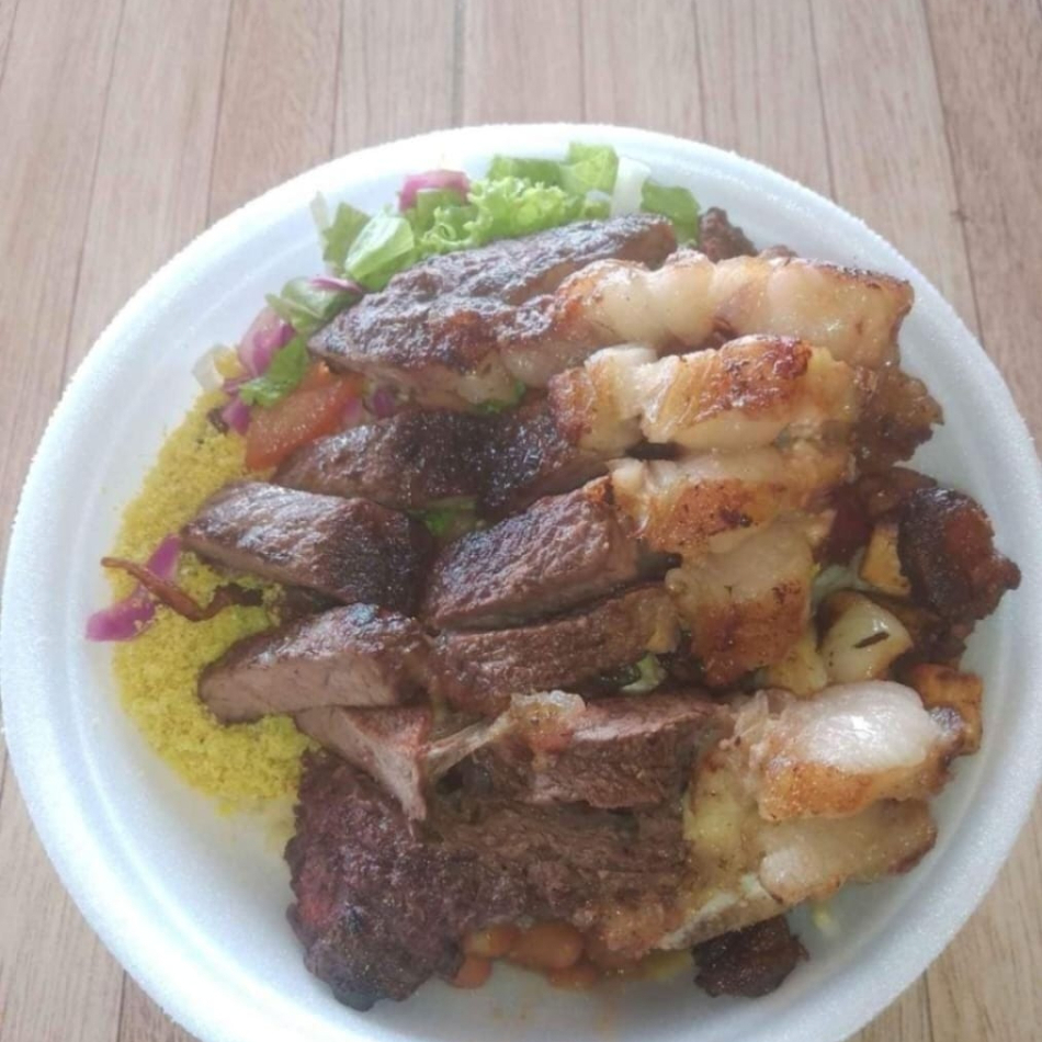 FEIJÃO,MACARRÃO,SALADA, FAROFA+PROTEÍNA