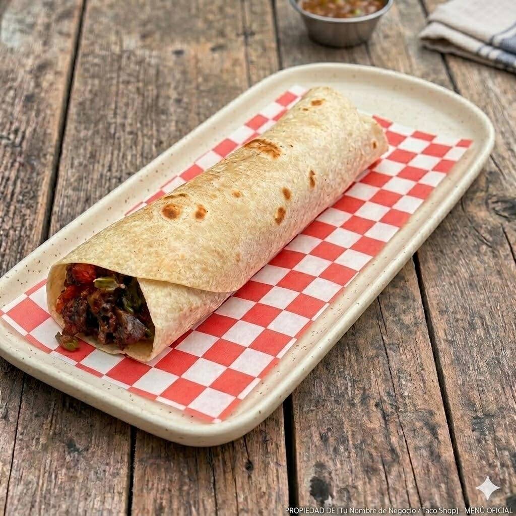Burrito Campechano de Bistec y Chorizo Rojo