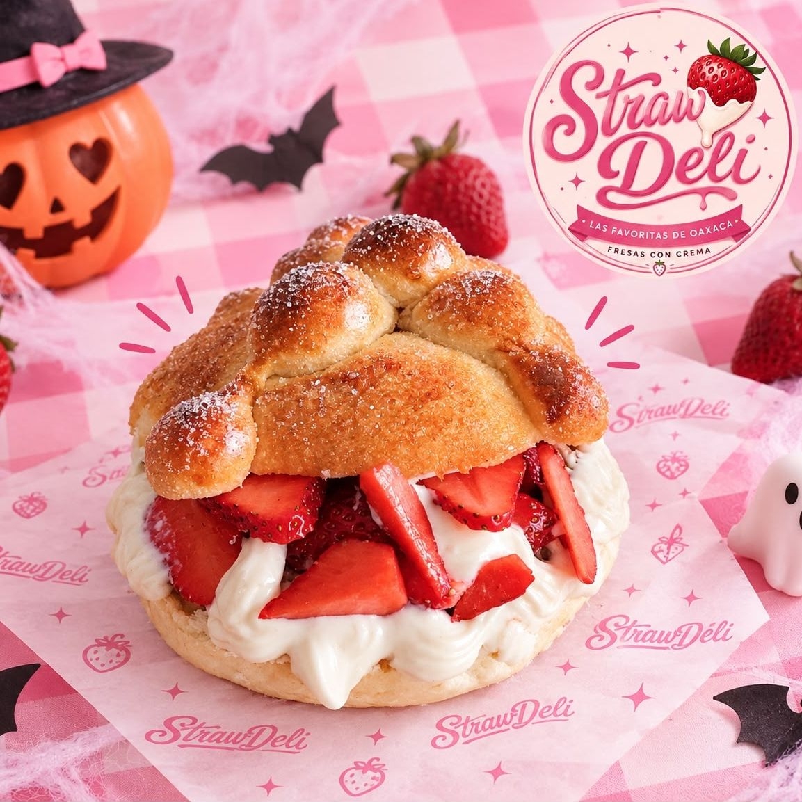PAN DE MUERTO OFRENDA A LA FRESA 🥯🤤🍓💀