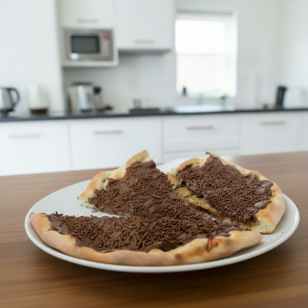 Para os amantes de Chocolate, essa é uma excelente opção. Brotinho com cobertura de Chocolate e Granulado! Perfeita!!!